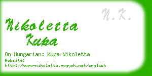 nikoletta kupa business card